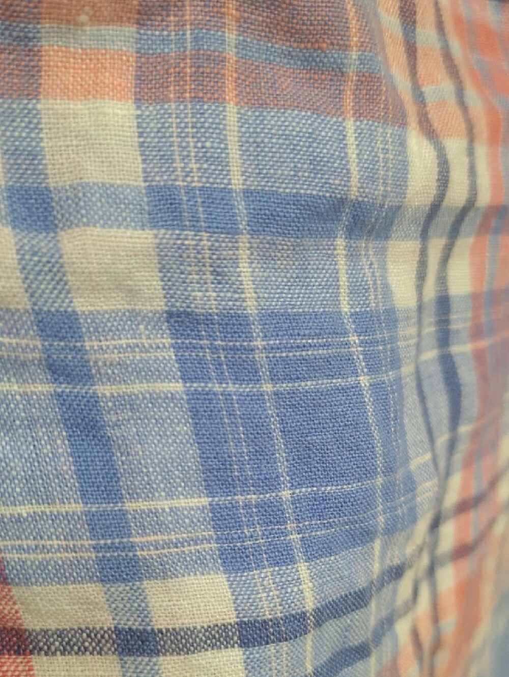 Talbots Linen Square Neck Shell In Paradise Plaid - Picture 4 of 7